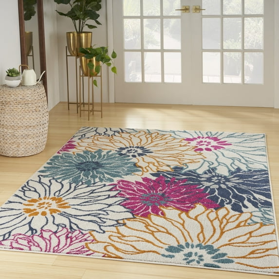 Nourison Passion Floral Ivory/Multi 8' x 10' Area Rug, (8x10)