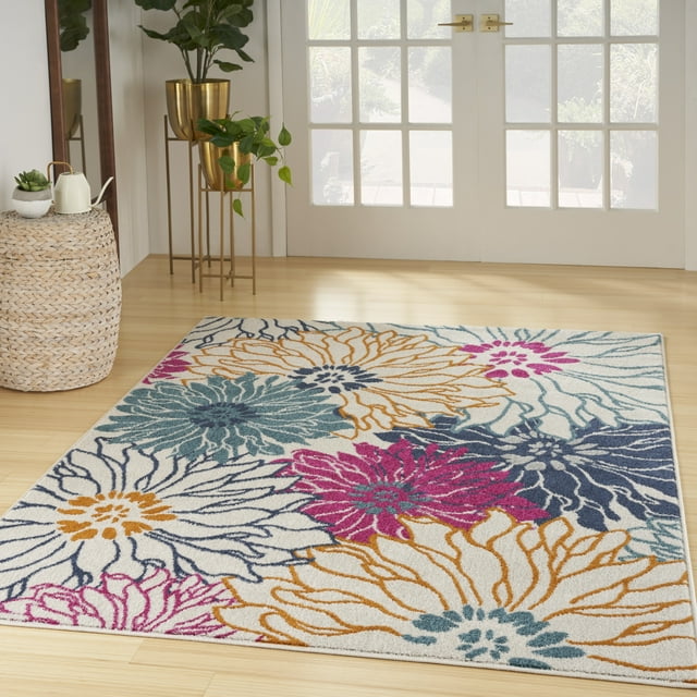 Nourison Passion Floral Ivory/Multi 8' x 10' Area Rug, (8x10) - Walmart.com