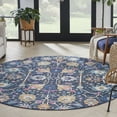 thumbnail image 1 of Nourison Passion Floral Navy 8' x Round Area Rug, (8 Round), 1 of 8