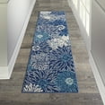 thumbnail image 1 of Nourison Passion Floral Navy/Ivory 2'2" x 10' Area Rug, (2x10), 1 of 7