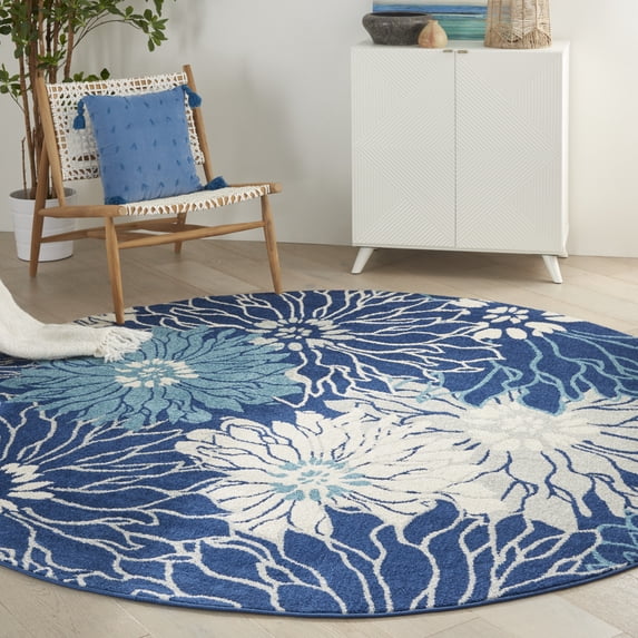 Nourison Passion Floral Navy/Ivory Area Rug