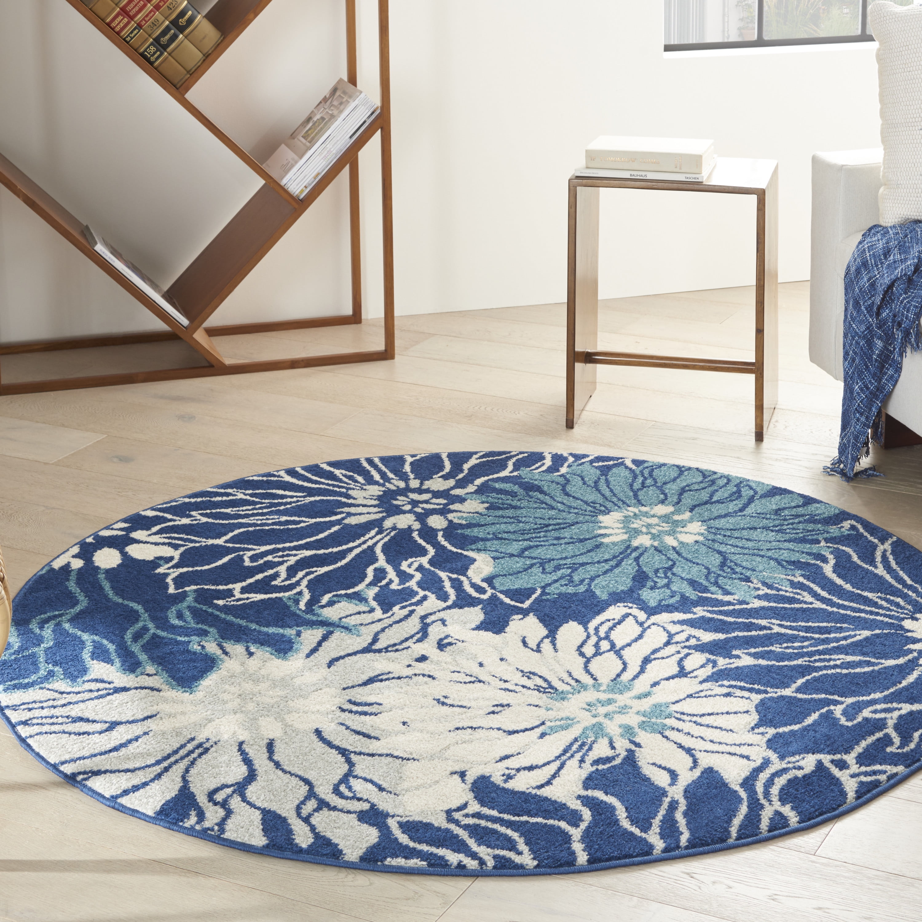 Navarre Area Rug Nourison Passion Floral Navy/Ivory Area Rug - Walmart.com