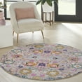 thumbnail image 1 of Nourison Passion Floral Silver 5'3" x Round Area Rug, (5 Round), 1 of 8