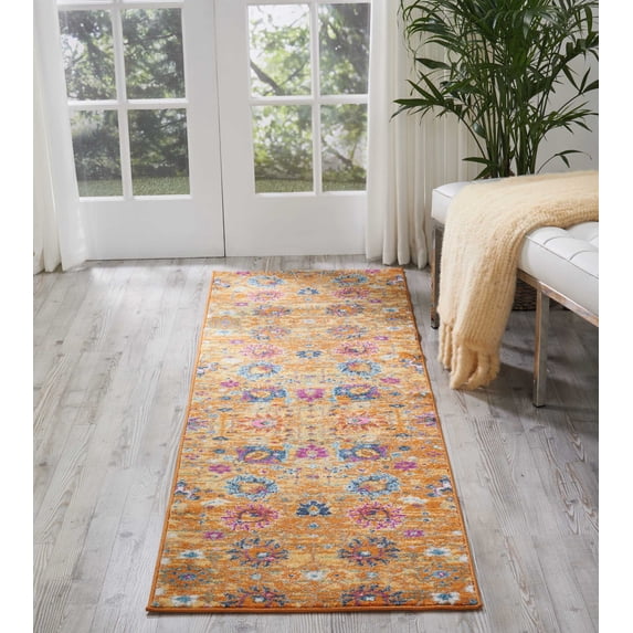Nourison Passion Floral Sunburst 2'2" x 7'6" Area Rug, (2x8)