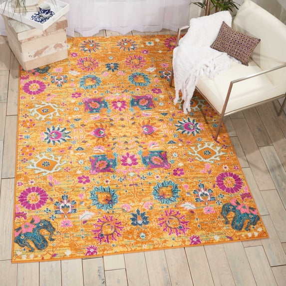 Nourison Passion Floral Sunburst 5'3" x 7'3" Area Rug, (5x7)