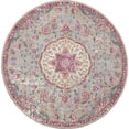 thumbnail image 1 of Nourison Passion Grey/Multicolor 4' x Round Area Rug, Traditional, Persian, Bed Room, Living Room, Dining Room, Kitchen, , Easy Cleaning, Non Shedding (4' Round), 1 of 10
