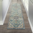 thumbnail image 1 of Nourison Passion Ivory/Light Blue 2'2" x 10' Area Rug, Transitional, Boho, Bed Room, Living Room, Dining Room, Kitchen, , Easy Cleaning, Non Shedding (10' Runner), 1 of 7