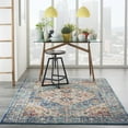 thumbnail image 1 of Nourison Passion Ivory/Light Blue 5'3" x 7'3" Area Rug, Vintage, Boho, Bed Room, Living Room, Dining Room, Kitchen, , Easy Cleaning, Non Shedding (5' x 7'), 1 of 8