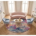 thumbnail image 1 of Nourison Passion Ivory/Multi 8' x Round Area Rug, Painterly, Boho, Bed Room, Living Room, Dining Room, Kitchen, , Easy Cleaning, Non Shedding (8' Round), 1 of 13