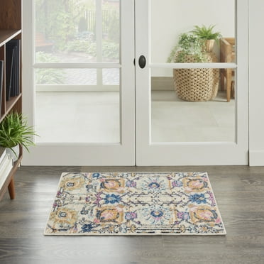 Nourison Passion Ivory/Multicolor 1'10" x 2'10" Area Rug, Boho, Moroccan, Bed Room, Living Room, Dining Room, Kitchen, , Easy Cleaning, Non Shedding (2' x 3')