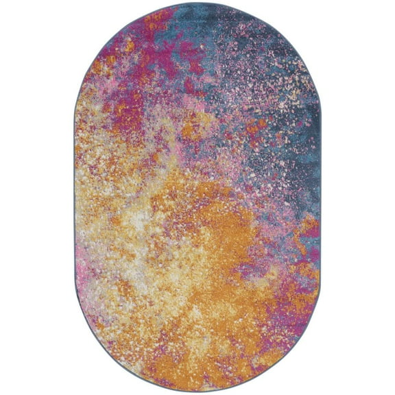 Nourison Passion Modern Abstract Multicolor 8' Oval Area Rug (8 Oval)