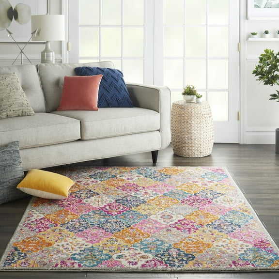 Nourison Passion Moroccan Multicolor 3'9" x 5'9" Area Rug, (4x6)