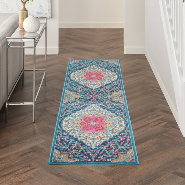 Nourison Passion Multicolor 2'2" x 10' Area Rug, Contemporary, French Country, Bed Room, Living Room, Dining Room, Kitchen, , Easy Cleaning, Non Shedding (10' Runner)