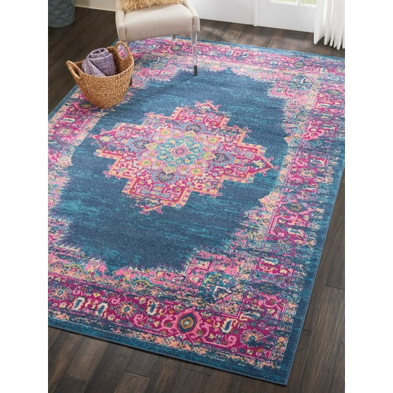 Nourison Passion Persian Blue 6'7" x 9'6" Area Rug, (7x10)