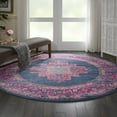 thumbnail image 1 of Nourison Passion Persian Blue 8' x ROUND Area Rug, (8 Round), 1 of 8