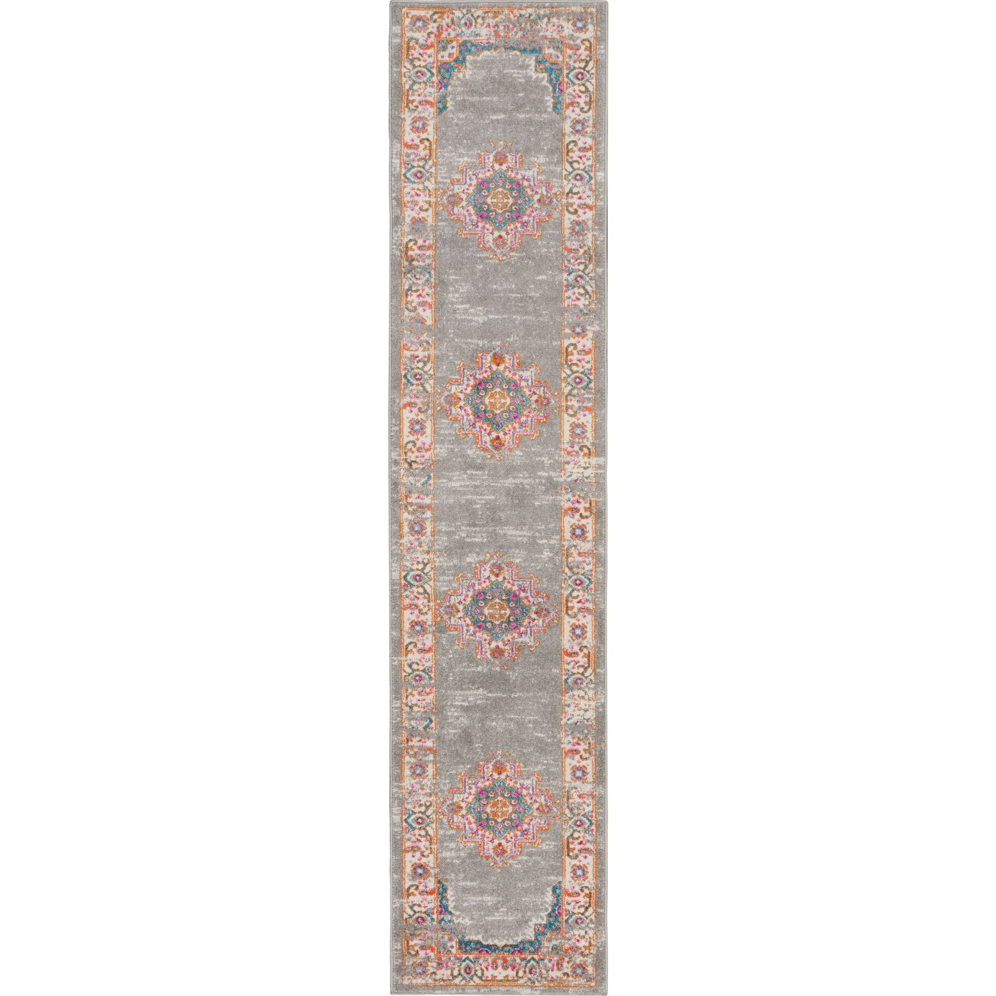 Nourison Passion Persian Grey 2'2" x 10' Area Rug, (2x10)
