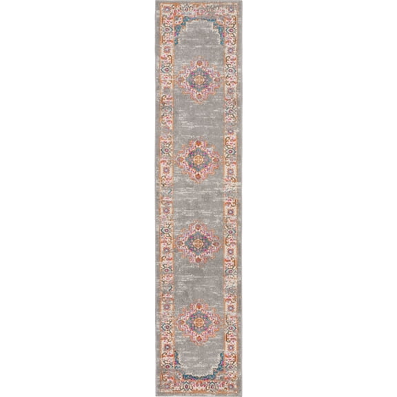 Nourison Passion Persian Grey 2'2" x 10' Area Rug, (2x10)
