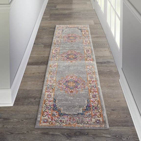Nourison Passion Persian Grey 2'2" x 7'6" Area Rug, (2x8)