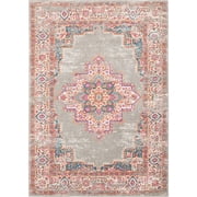 Nourison Passion Medallion Bohemian Indoor Rug Grey 53" x 73"