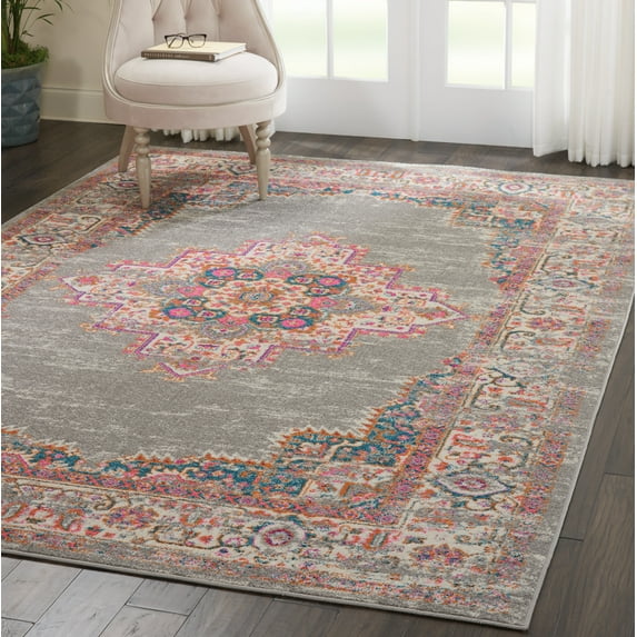 Nourison Passion Persian Grey 6'7" x 9'6" Area Rug, (7x10)