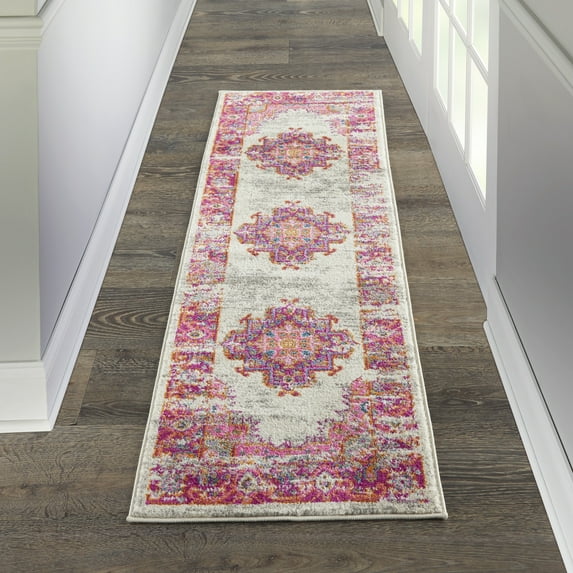 Nourison Passion Persian Ivory/Fuchsia 1'10" x 6' Area Rug, (2x6)