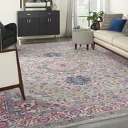 Nourison Passion Persian Light Grey/Pink 9 x 12 Area Rug, (9x12)