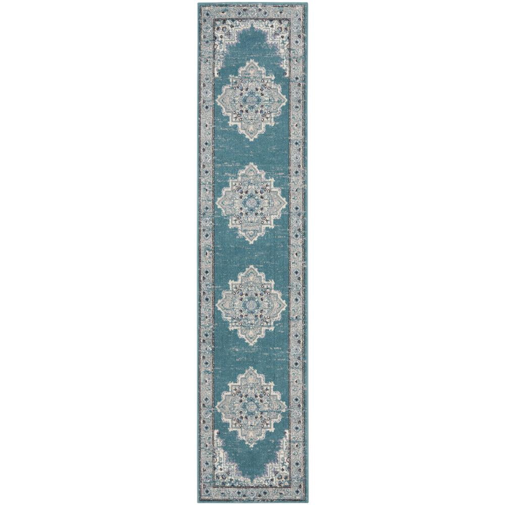 Elysian Bliss Floral Grey Synthetic 26" Non-Slip Area Rug
