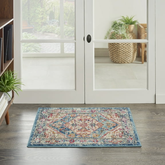 Nourison Passion Traditional Ivory/Light Blue 1'10" x 2'10" Area Rug, (2x3)