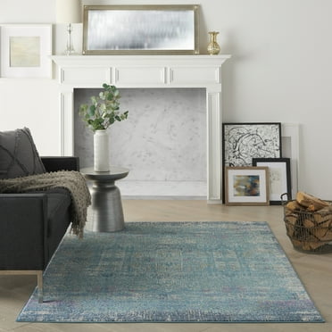 Nourison Passion Transitional Blue 5'3" x 7'3" Area Rug, (5x7)