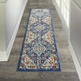 thumbnail image 1 of Nourison Passion Transitional Blue/Multicolor 2'2" x 7'6" Area Rug, (2x8), 1 of 8