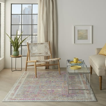 Nourison Passion Transitional Grey/Multi 5'3" x 7'3" Area Rug, (5x7)