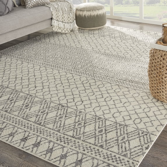Nourison Passion Transitional Ivory/Grey 8' x 10' Area Rug, (8x10)