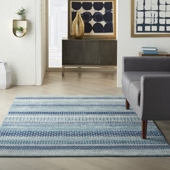 Nourison Passion Tribal Navy Blue 3'9" x 5'9" Area Rug, (4x6)