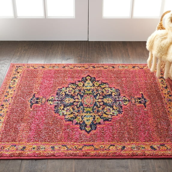 Nourison Passionate Persian Pink/Flame 2'2" x 3'9" Area Rug, (2x4)