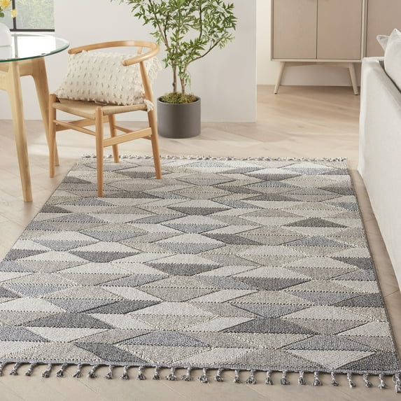 Nourison Paxton Modern & Contemporary Grey/Charcoal 4' x 6'2" Area Rug, (4x8)