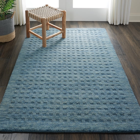 Nourison Perris Solid Denim 3'9" x 5'9" Area Rug, (4x6)