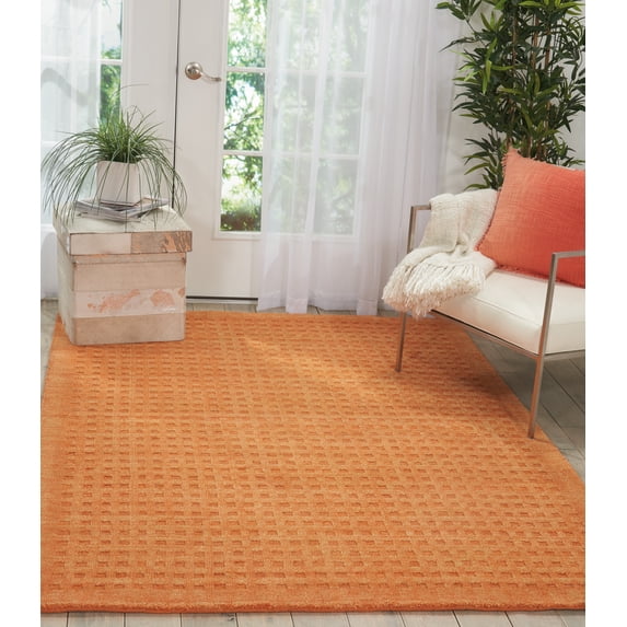 Nourison Perris Sunset 5' x 7'6" Area Rug, Solid, Geometric, Easy Clean, Non Shedding, Living Room, Dining Room, Bedroom, Hallway, (5' x 8')