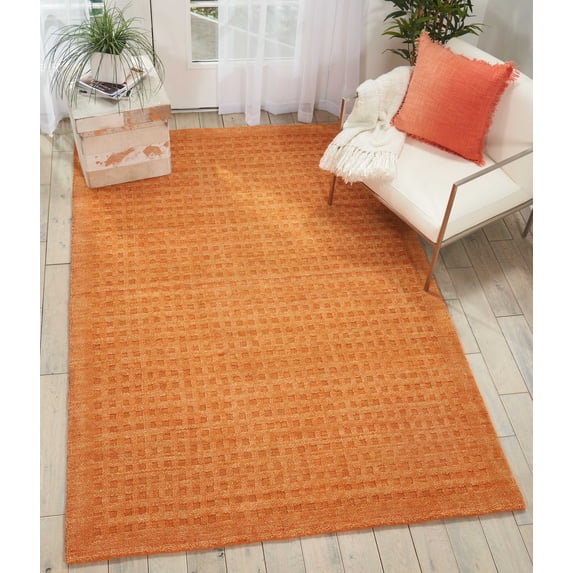 Nourison Perris Sunset 8' x 10'6" Area Rug, Solid, Geometric, Easy Clean, Non Shedding, Living Room, Dining Room, Bedroom, Hallway, (8' x 11')