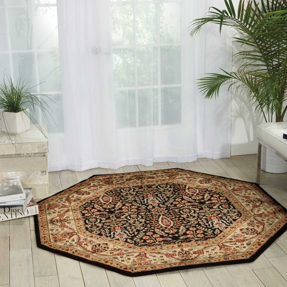 Nourison Persian Arts Black Area Rug BD08 5'3" x 5'3"