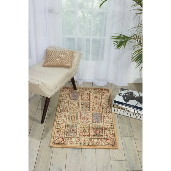 Nourison Persian Arts Oriental Bordered Beige Area Rug