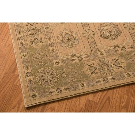 Nourison  Persian Empire Area Rug Beige 2'3" x 8' Runner Latex Free Wool,Synthetic,Viscose Border 8' Runner Indoor,Runner Living Room