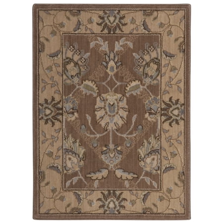 Nourison Persian Empire PE22 Area Rug Brown 2' x 2'9" Contains Latex Synthetic, Wool Oriental 2' x 3' Accent, Indoor Entryway, Kitchen, Bathroom