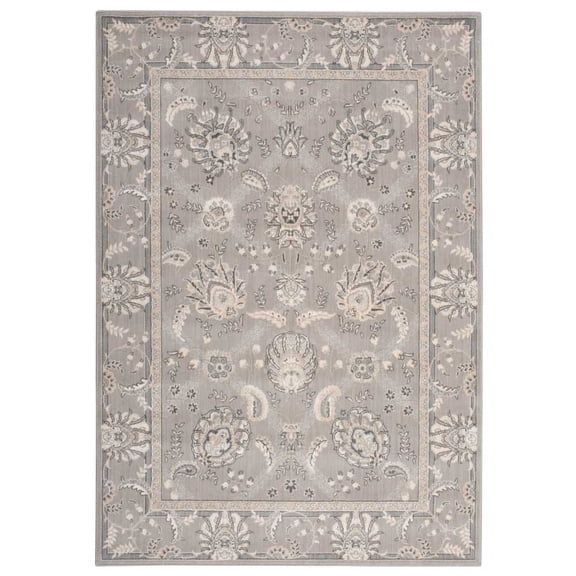 Nourison Persian Empire PE22 Area Rug Silver 3'6" x 5'6" Latex Free Wool,Synthetic Oriental 4' x 6' Indoor Living Room