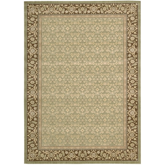 Nourison  Persian Empire Traditional Floral Bordered Area Rug Green 2' x 2'9" Contains Latex Wool,Synthetic Oriental 2' x 3' Indoor,Accent