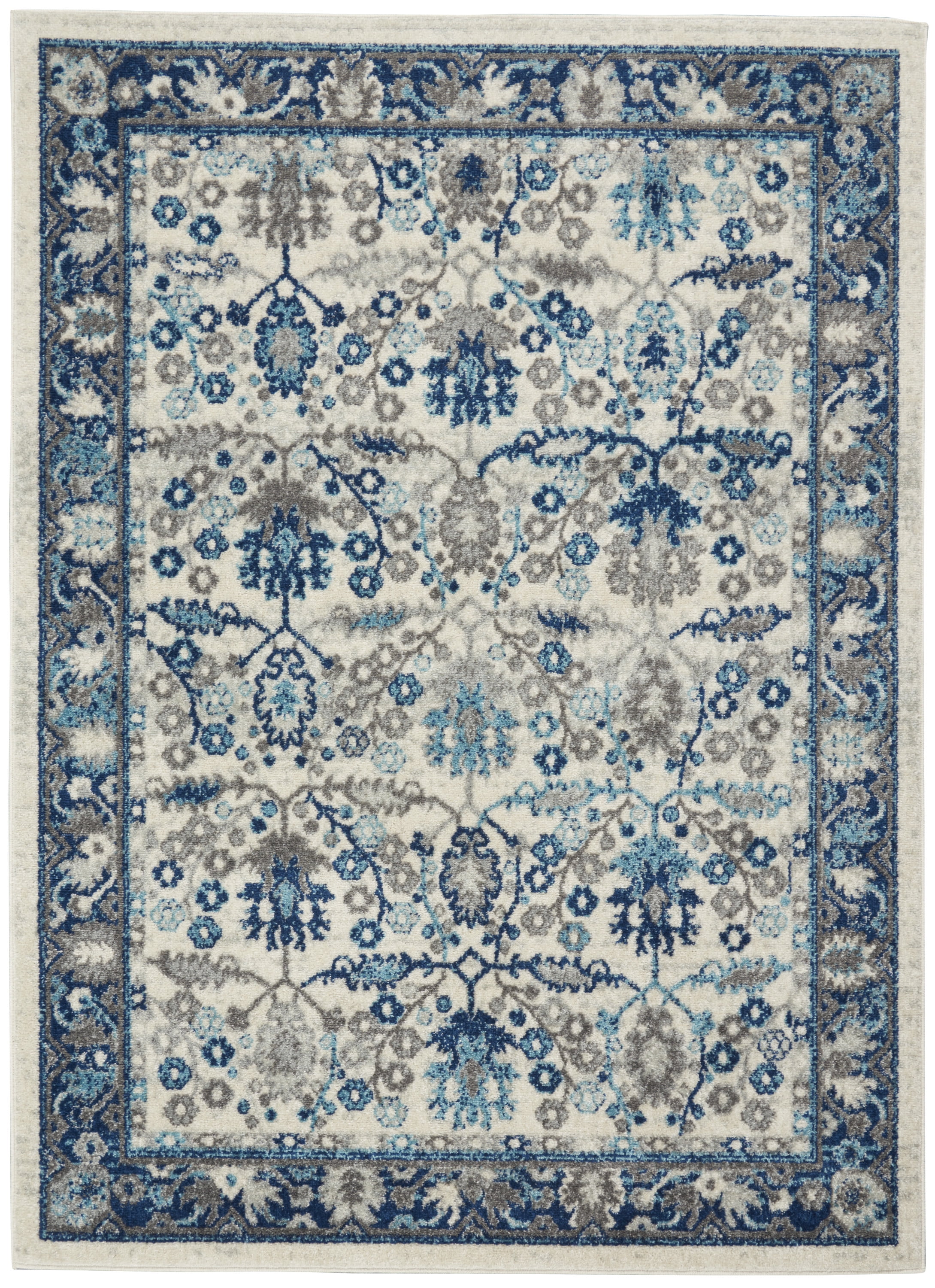 Nourison Persian Vintage Persian Floral Ivory/Grey/Blue Area Rug