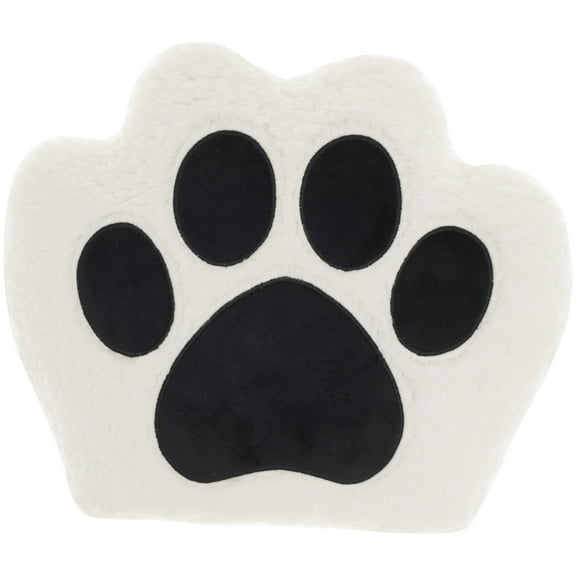 Nourison Pet Beds & Houses Sherpa Paw Print Black 14" x 14" Throw Pillow