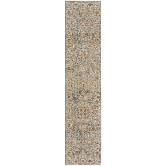 Nourison Petra Botanical Traditional Indoor Rug Blue 2'3" x 10'2"