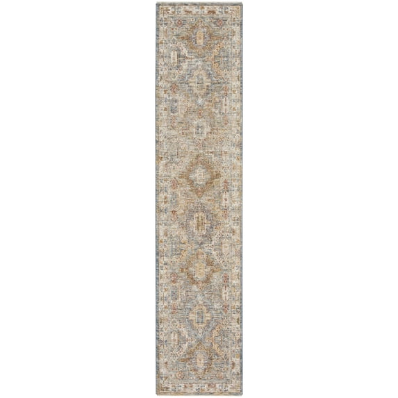 Nourison Petra Oramental Indoor Rug Blue 2'3" x 10'2"