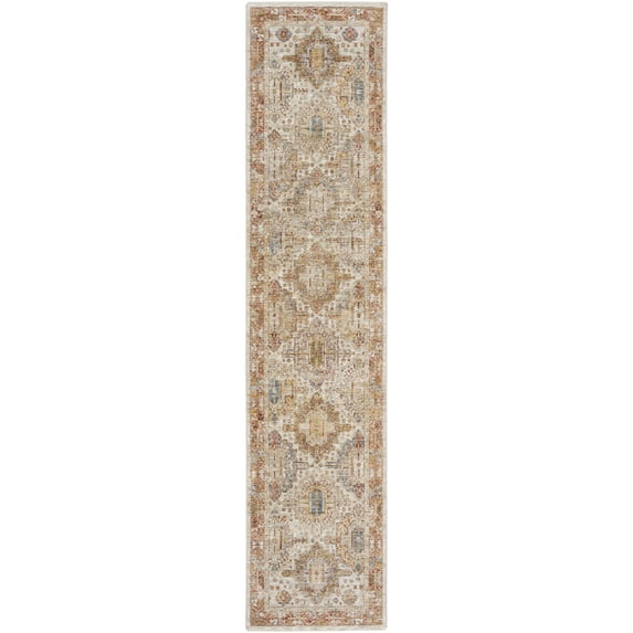 Nourison Petra Oramental Indoor Rug Ivory Multi 2'3" x 10'2"