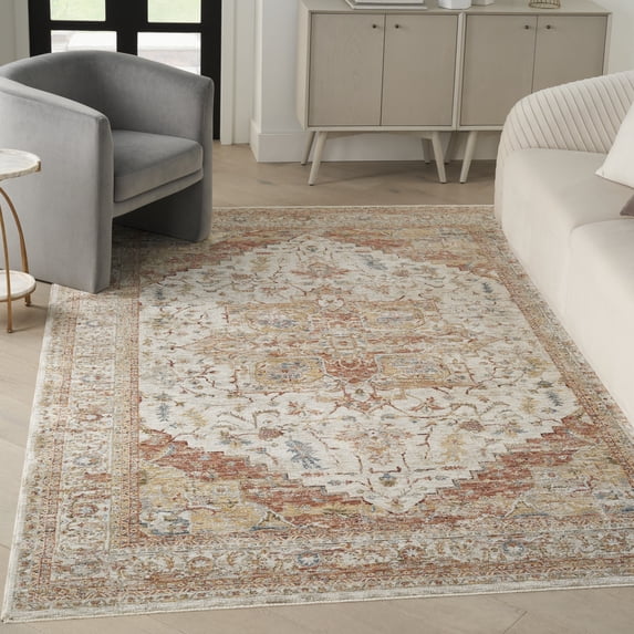 Nourison Petra Persian Iv/Rust 7'10" x 10'4" Area Rug, (8x10)